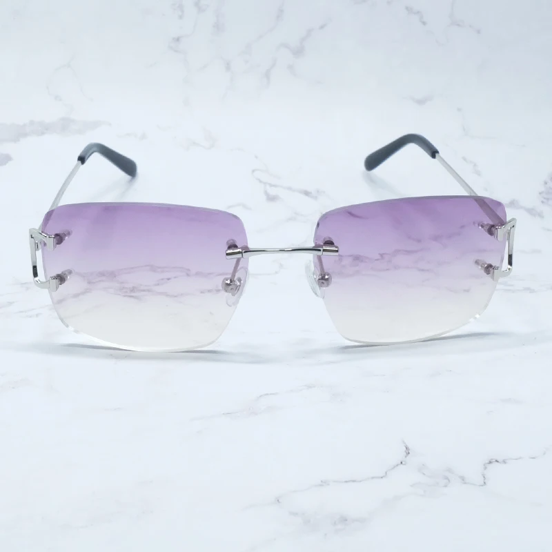 Большие Квадратные Солнцезащитные очки C мужские без оправы брендовые