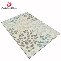 Bubble Kiss Carpets For Living Room Customized European Classical Blue Gray Leaf Pattern Area Rugs Bedroom Home Floor Decoration