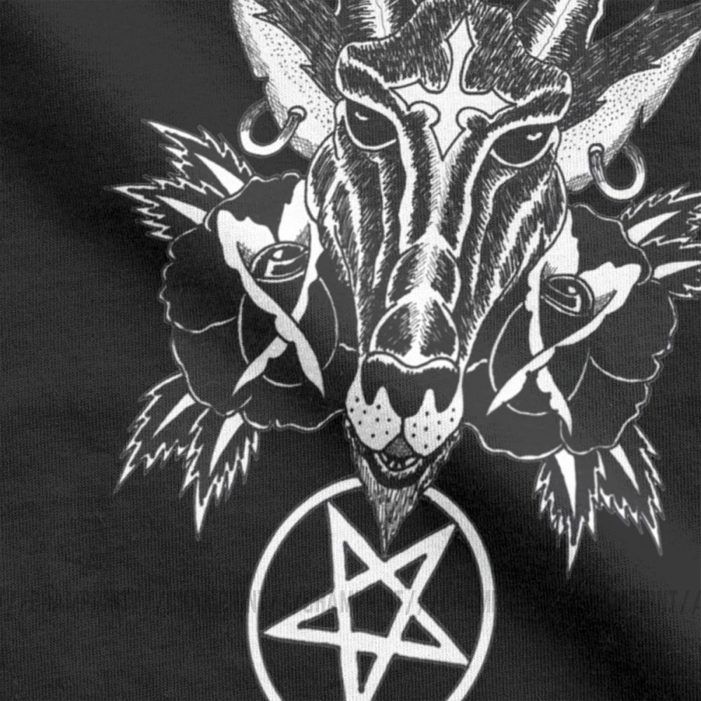 Мужские Винтажные хлопковые футболки Baphoment и satпараметры символов в стиле панк |