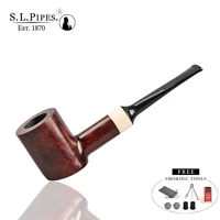 %e2%96%82%ce%be smoker straight briar pipes for smoking hammer style wooden tobacco pipes with ivory ring free smoking tools freeshipping