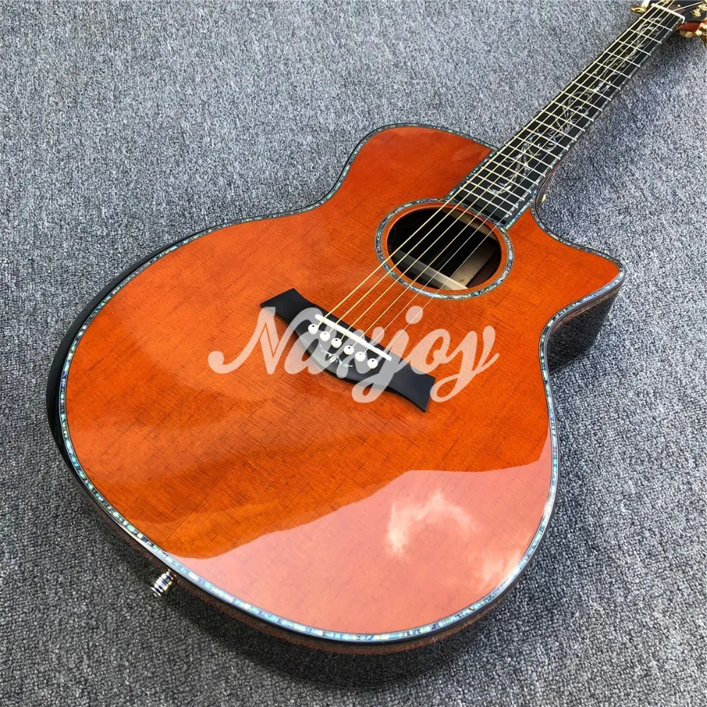 Фабрика на заказ Chaylor Cocobolo PS14 Акустическая гитара, настоящая инкрустация абалона гриф из черного дерева, твердая кедровая Акустическая гитара