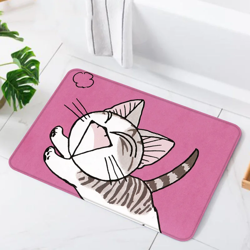 

Cute Cartoon Cat 3D Printed Door Mat Pink Kawaii Bath Mats Indoor Mats 40x60 Bedroom Carpet Area Rugs Soft Kitchen Carpet