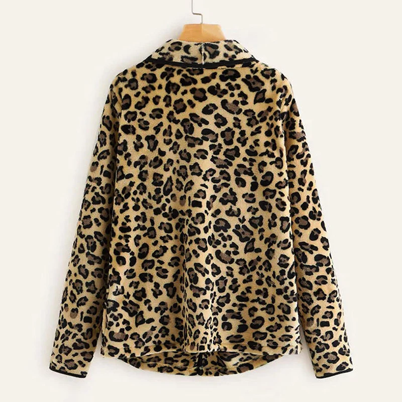 Fur Coat Women Winter 2021 Plus Size Leopard Faux Fluffy Hair Jacket Cardigan Warm Long Cape | Женская одежда