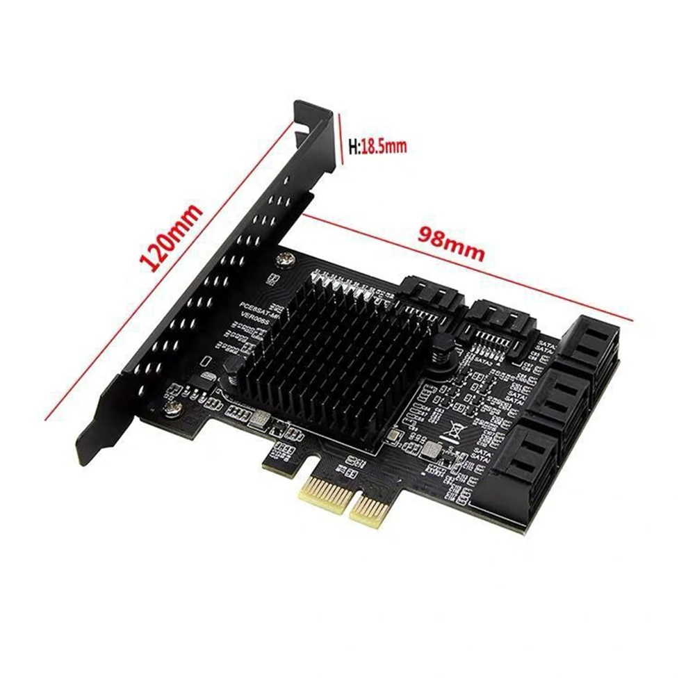 

8 Ports SATA 3.0 to PCIe Expansion Card PCI Express SATA Adapter SATA 3 Converter with Heat Sink for HDD PCIE SATA
