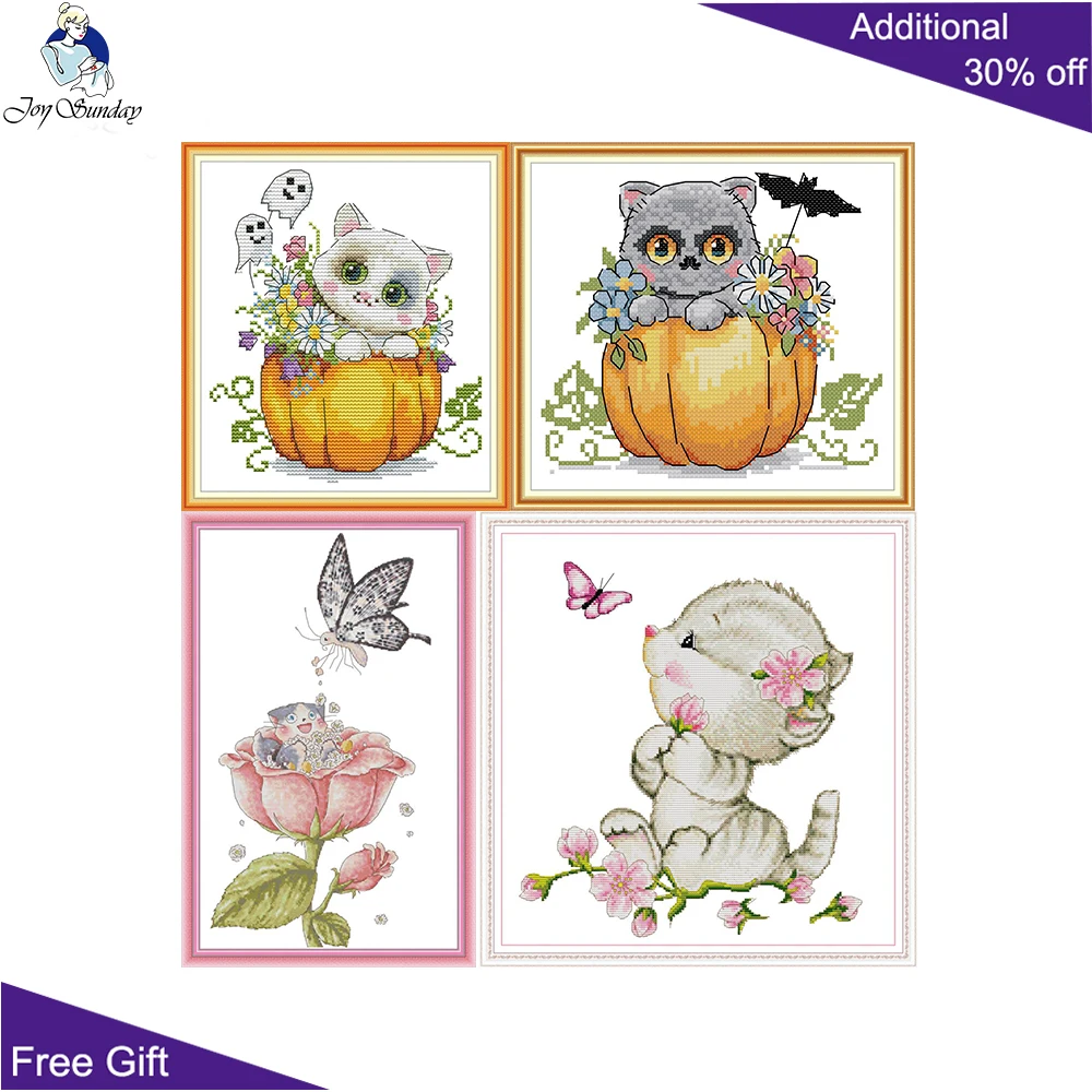 Домашний декор Joy Sunday Baby Cat DA383 DA384 DA386 DA390 Хэллоуин кошка цветок опылитель и бабочка