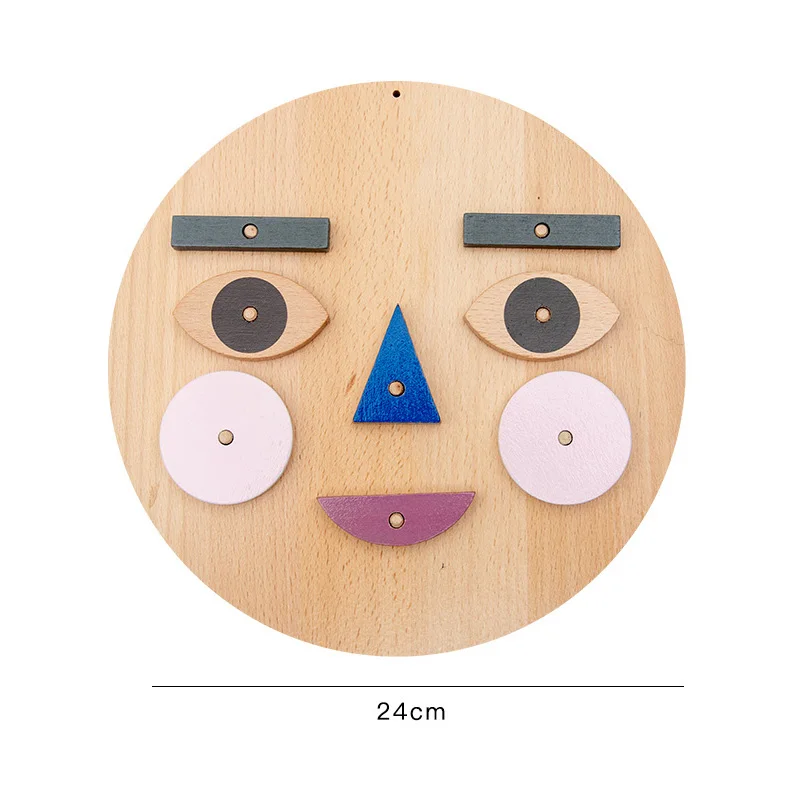

Kids's Wooden Face Changing Expression Panel Emotion Cognition Blocks Toy Montessori Educational Mood Learning Children Gift