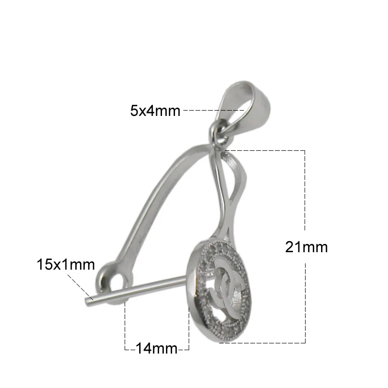 platina plated Beadsnice, цельное серебро, 925, винтажные соединители под замком, серебряная Зажимная подвеска-Бейл, Застежка для DIY, персонализированная подвеска, изготовление ювелирных изделий - Цвет: platina plated