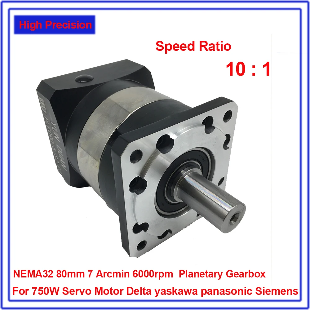 10:1 NEMA32 80 мм 19 Планетарный редуктор скорости Ratio10 7Arcmin для 400 Вт 600 750 Серводвигатель
