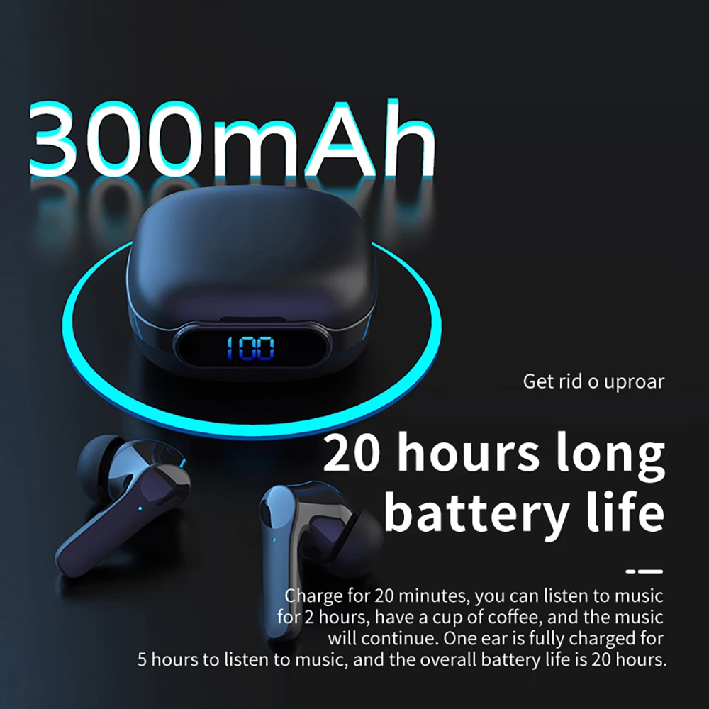 

L52 TWS Wireless Bluetooth Headset Stereo Noise Cancelling Earphones LED Earbuds With Charging Case Touch Sports Headphones