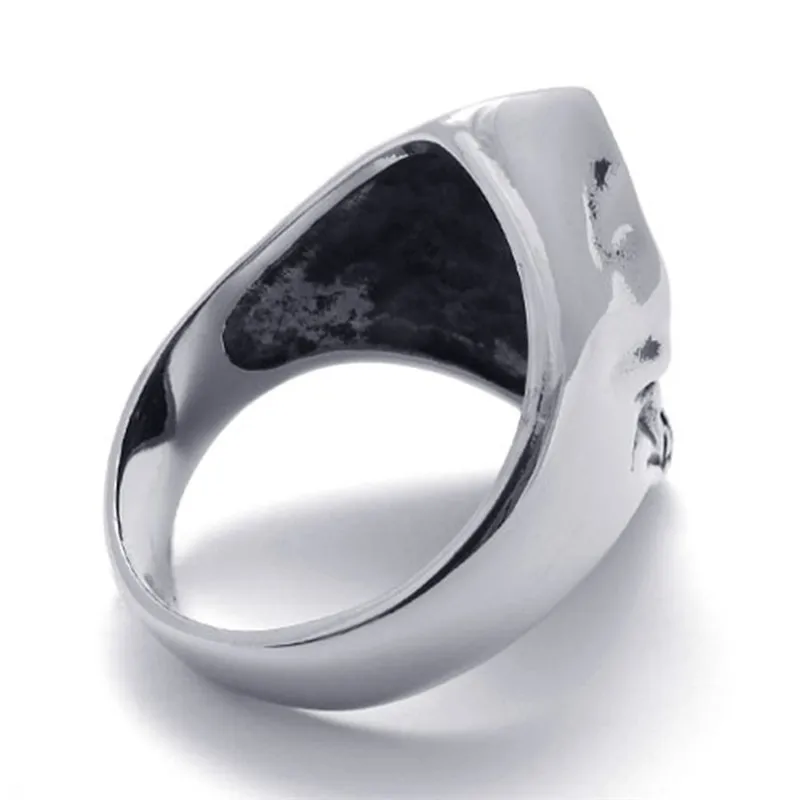 

FDLK Mens Jewelry Vintage Gothic Punk Skull Biker Mens Ring - By Mate Rings