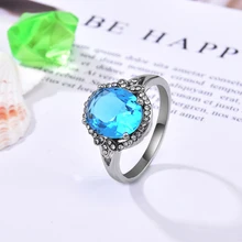 Hot Sale European and American Temperament Classic Elegant Rings for Women Oval Cut Exquisite Wedding Ladies Jewelry Size 6-10