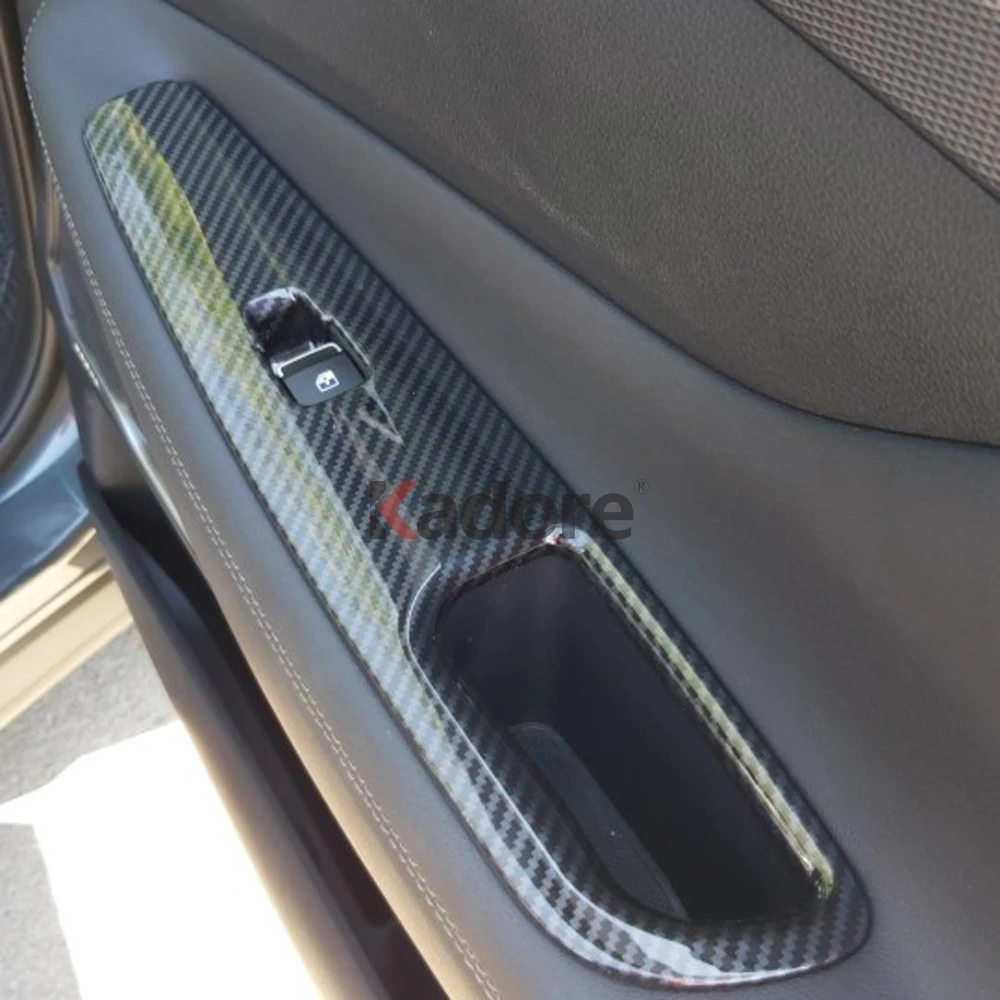 Для hyundai Santa Fe углеродное волокно стеклоподъемник кнопка включения крышка планки двери подлокотник Панель рамка аксессуары для интерьера
