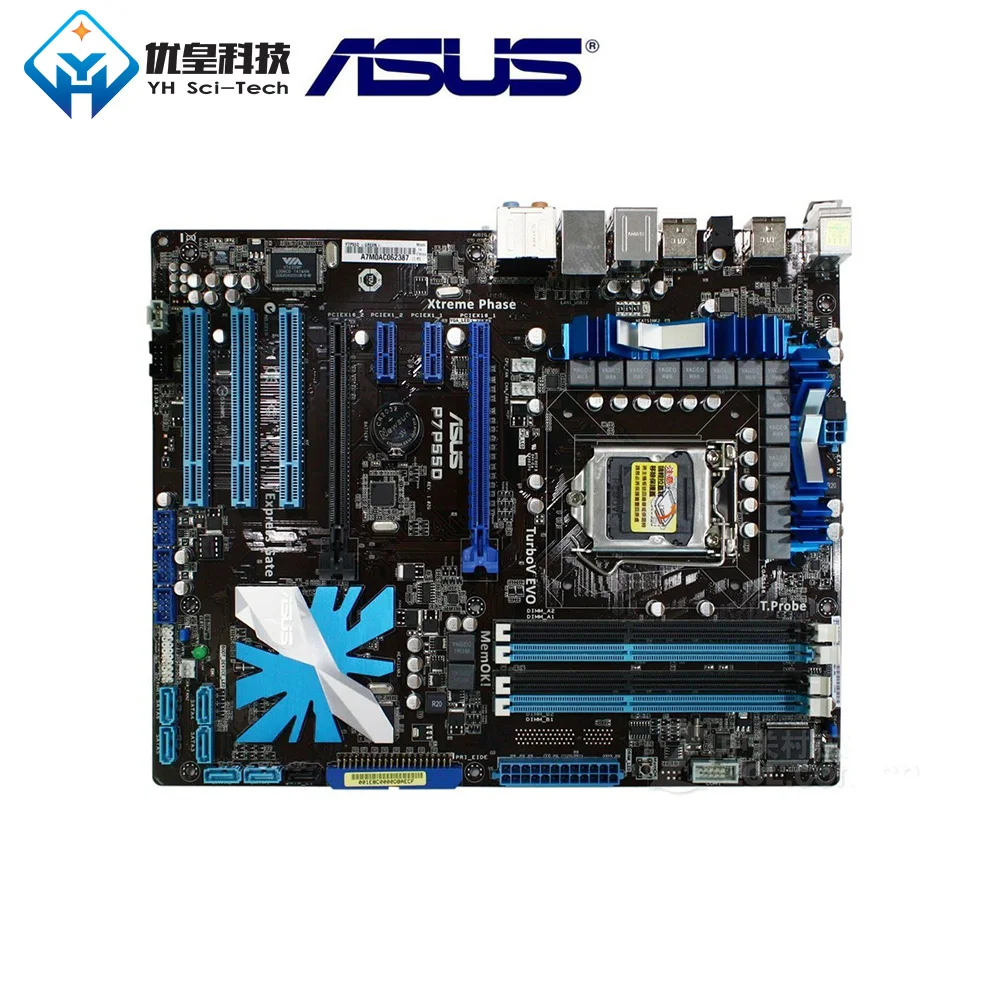 Asus P7P55D Intel P55 Оригинальное б/у настольное гнездо для материнской платы LGA 1156 Core i7/Core