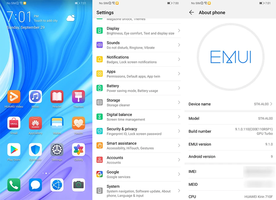 Huawei Enjoy 10 plus, 4 Гб, 128 ГБ, мобильный телефон, 6,59 дюймов, Android 9,1, Kirin 710F, Восьмиядерный, 48мп, с тройным объективом, смартфон, 4000 мАч, мобильный телефон