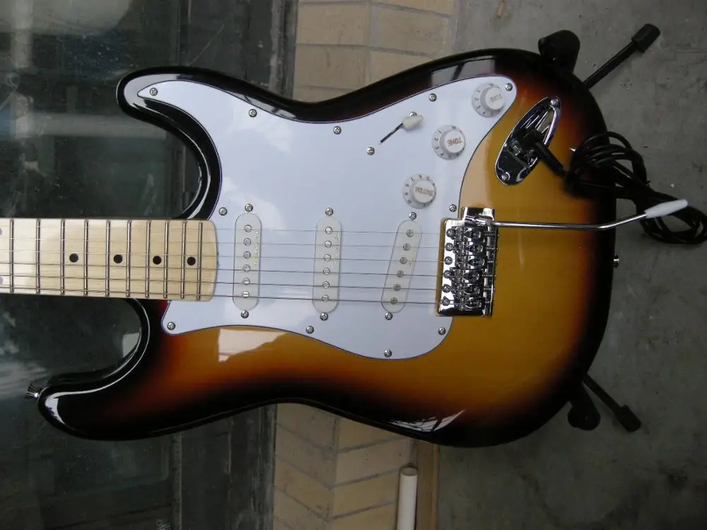 Фабрика Custom Shop новая ST гитара sunburst Цвет клен шеи электрогитара с Чехол 8yue23