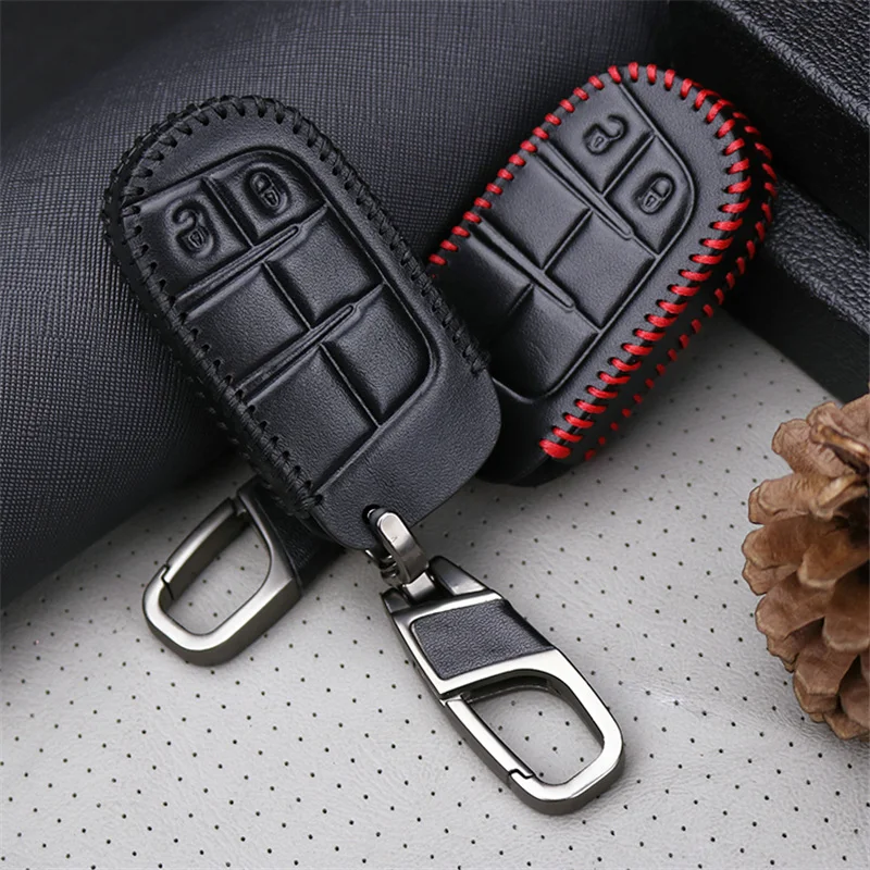 Кожаный чехол для автомобильного ключа Jeep Liberty Grand Cherokee Wk2 Compass Renegade Wrangler JL патриот