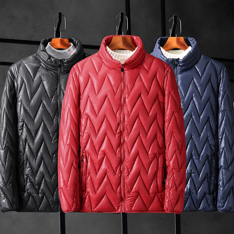 Большой размер 4XL-10XL Сверхлегкая мужская зимняя куртка теплая хлопковая парка для осени толстая одежда повседневная мужская куртка с воротником-стойкой