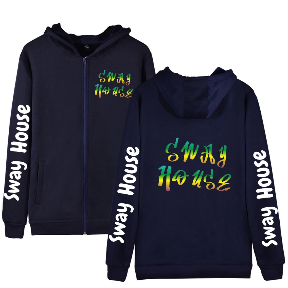 Худи на молнии в стиле хип-хоп для отдыха с принтом | Мужская одежда