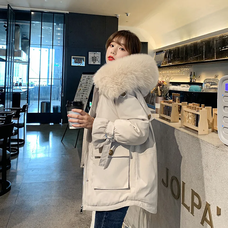 

Moko Fashion Warm Cotton Liner Parker Parkas 2020 New Winter Jacket Women Short Hooded Parka Female Casual Fur Collar Jacket