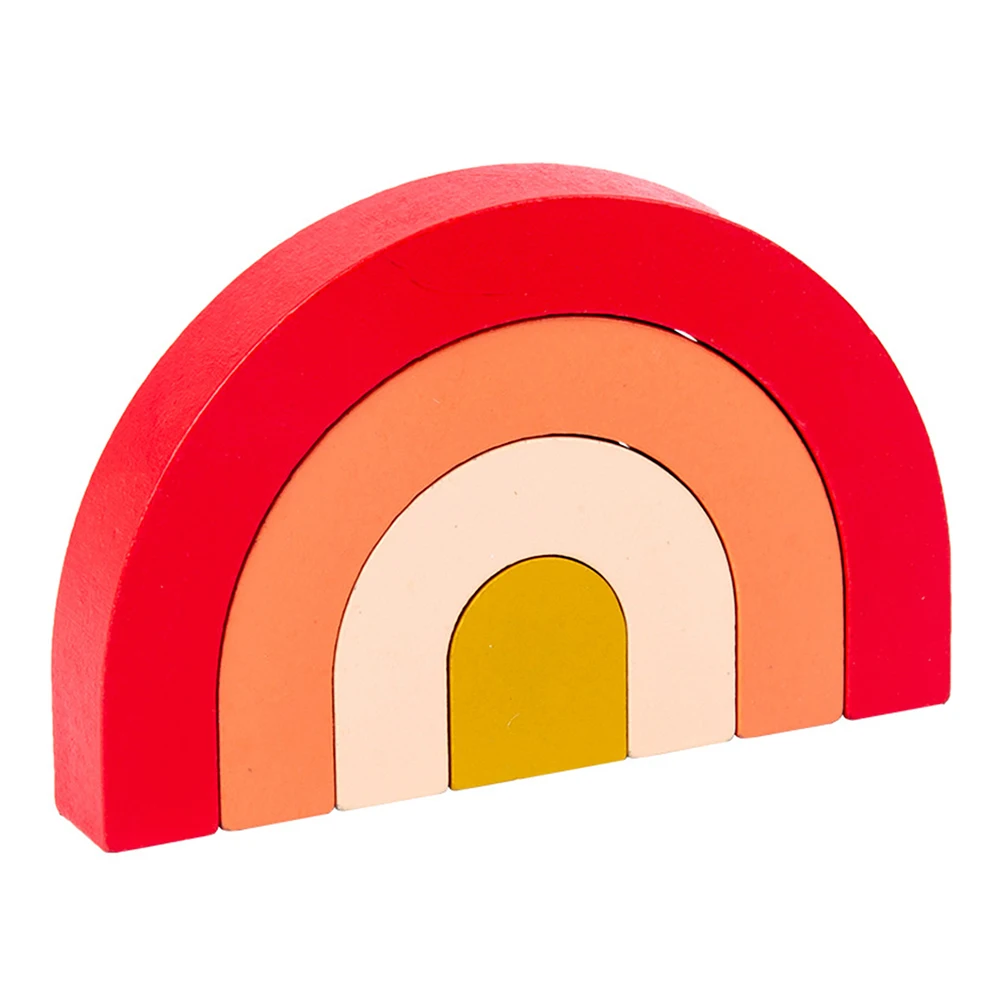 

Wooden Building Blocks DIY 3D Rainbow Stacking Game Children Educational Toys Classic Educational Assemble Toys dropshipping#38