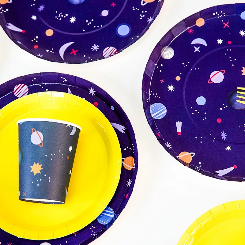 

Solar System Outer Space Themed Birthday Party Decoration Paper Plate Cups Napkin Banner Whirls For Kids Planet Themed Party