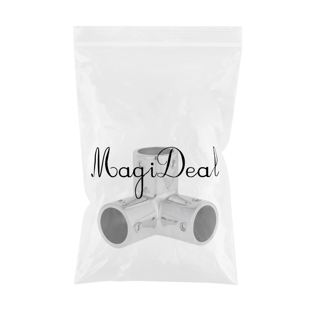 

Boat Yacht Deck Hand Rail 7/8 inch 3 Way Corner Elbow - Marine Grade 316 Stainless Steel Fittings