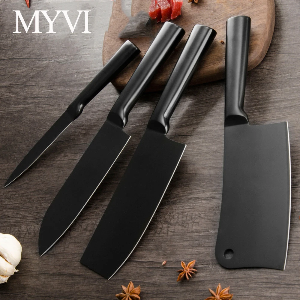 Дропшиппинг 4cr14 нож из нержавеющей стали набор кухонных ножей утилита Santoku разделочные ножи nakiri кухонные аксессуары 4 шт. набор
