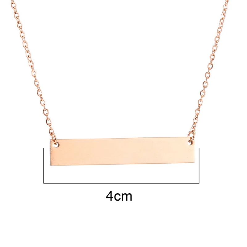 

Women Stainless Steel Necklace Pendant Silver Gold Color Rectangle Charms Fashion Statement Couples Jewelry Gifts Accessories