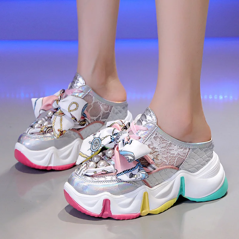 Сандалии женские на платформе Повседневные Удобные босоножки толстой танкетке с