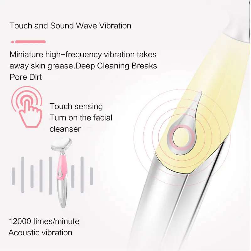 

Electric Facial Cleansing Tools Silicone Skin Cleansing Brush Face Cleaner Silicone Deeply Remover Blackheads Cleaning Tool