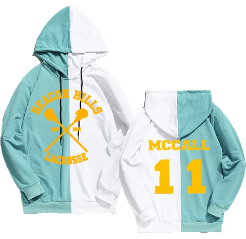 

Hoodie Men Women LAHEY11 Lahey McCall New Fashion Sweatshirt Hoodies Color Matching Hip Hop One Piece Streetwear Teen Wolf