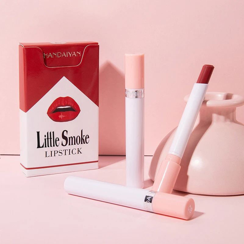 

Creative Cigarette Lipstick 4PCS Set 12 Colors Velvet Matte Long Lasting Waterproof Lipstick Sexy Nude Non-Stick Cup Lips Makeup