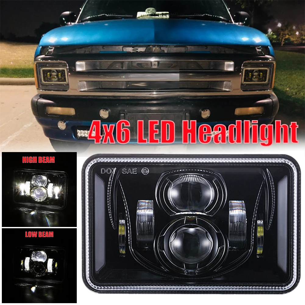 

1Pcs Headlamp Tractor 4X6 LED Car Headlights with DOT Approved with High Low Beam Auto LED Lighting System LED Headlight Kit