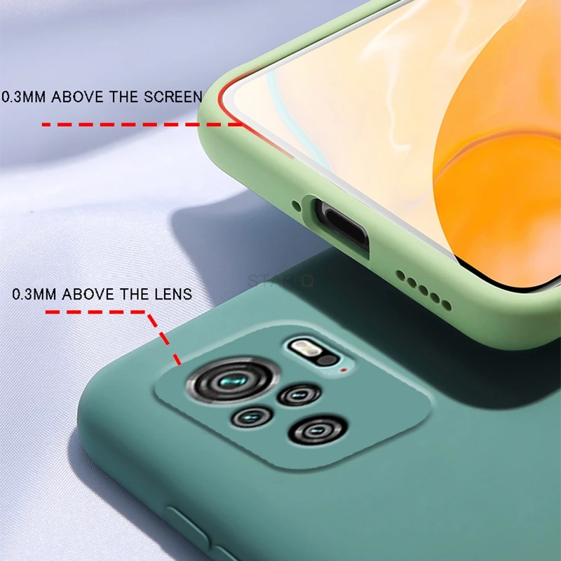 camera protector liquid silicone phone case for xiaomi redmi note 10 10s note10 pro 11 5g 11s original luxury soft back cover free global shipping