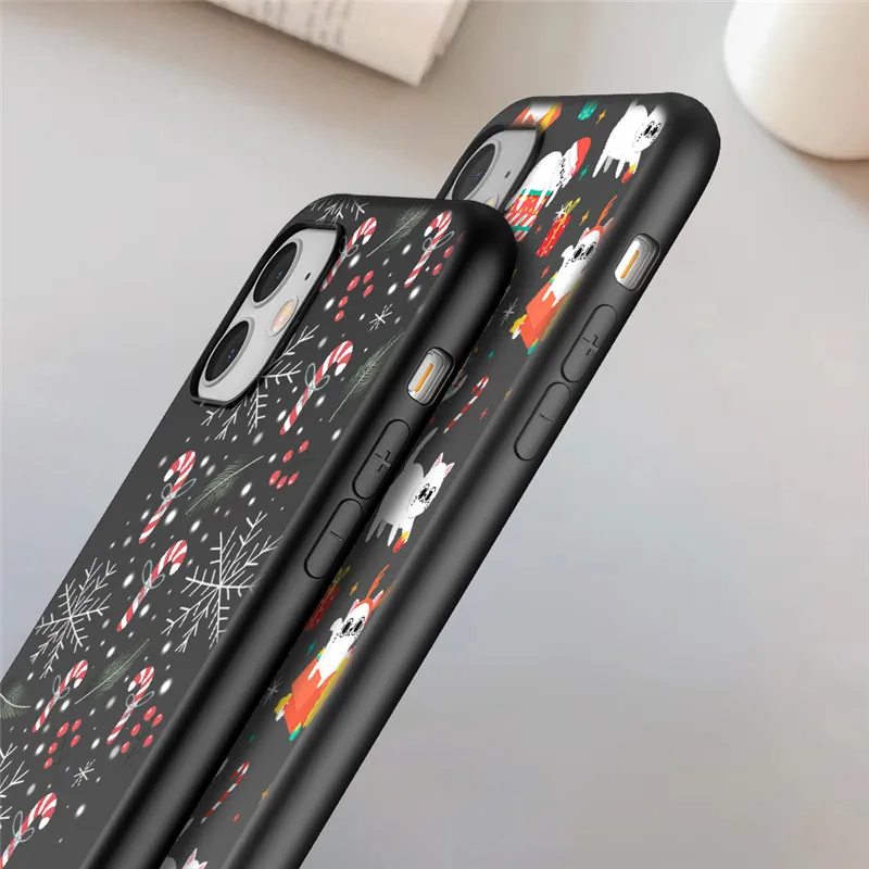 Cartoon Christmas Phone Case For iPhone 12 11 Pro Max XS Max X XR 7 8 6 Plus 12 Mini 5 5S SE 2020 Soft TPU Cover For iPhone 13