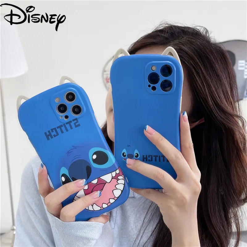 

Disney three-dimensional cute Stitch couple mobile phone cover for iPhone11/11pro/11promax/7/8p/xs/xsmax/se/xr/12promax/12mini