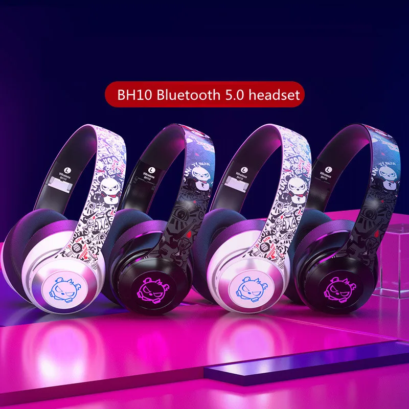 

Bluetooth-гарнитура Беспроводная складная со светодиодсветодиодный подсветкой, Hi-Fi