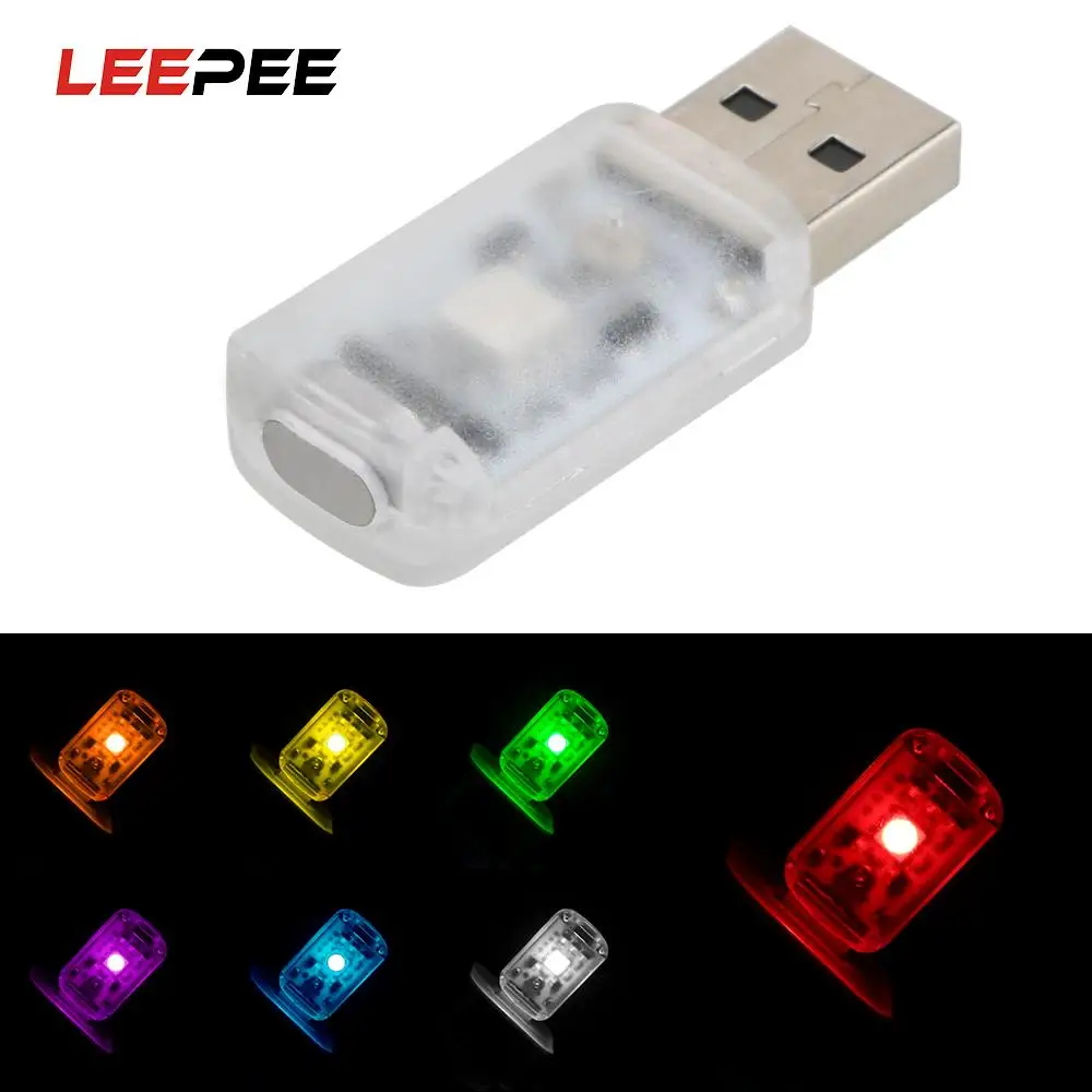 

RGB декоративная лампа для автомобиля, светодиодная атмосферная лампа с USB, волшебный сценический эффект, универсальная лампа с голосовым и с...
