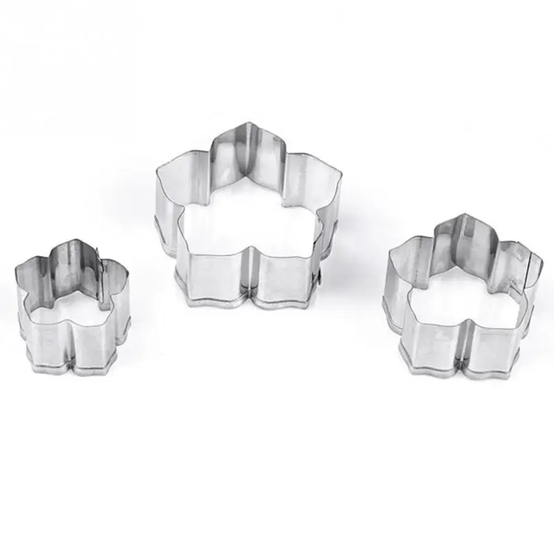 3pcs Lotus Cut Mould Stainless Steel Fondant Flower Styling Tool Biscuit Cutter Cake Baking Decorating Kit Pastry | Дом и сад