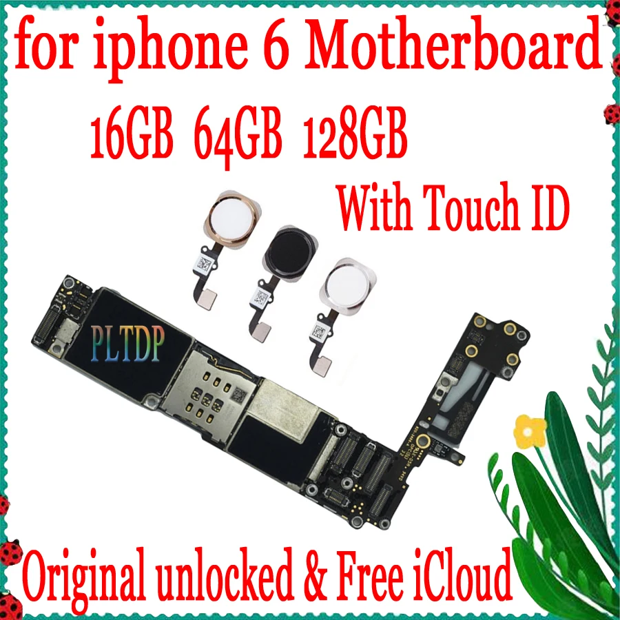 Черный белый золотой с полной разблокировкой для iphone 6 материнская плата