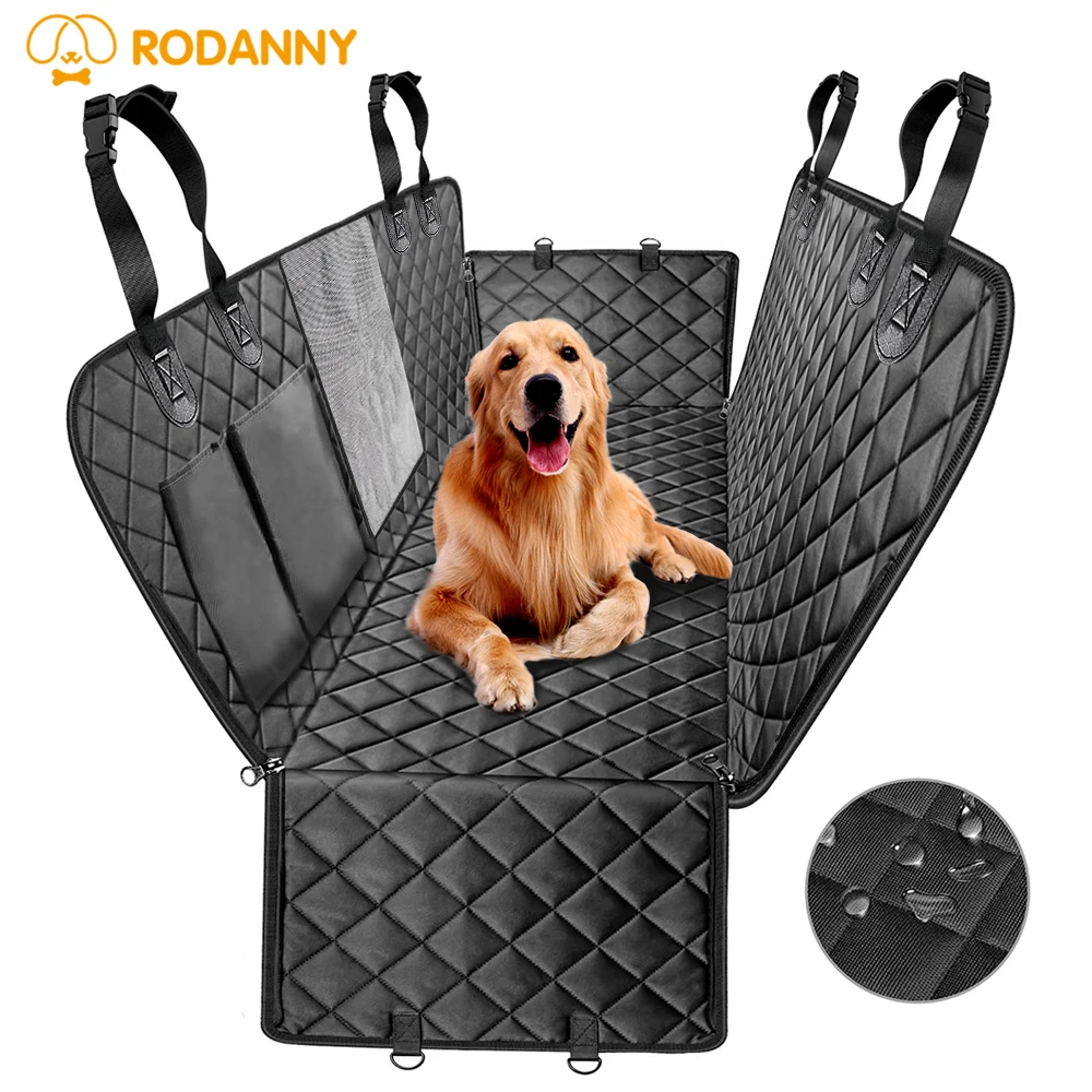 Rodanny Dog Car Seat Cover Rear Back Mat Cushion Pet Carrier Hammock Cushion Protector With Zipper For Pets Travel