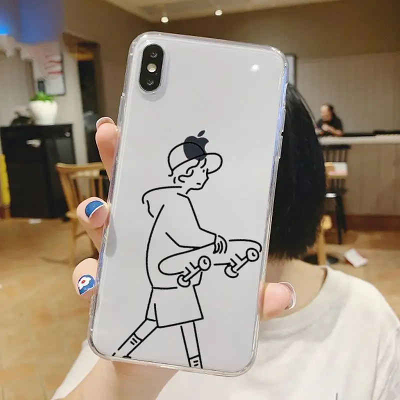 

killer Leon Matilda simple black line Phone Case Transparent soft For iphone 5 6 7 8 11 12 s c se plus mini x xs xr pro max