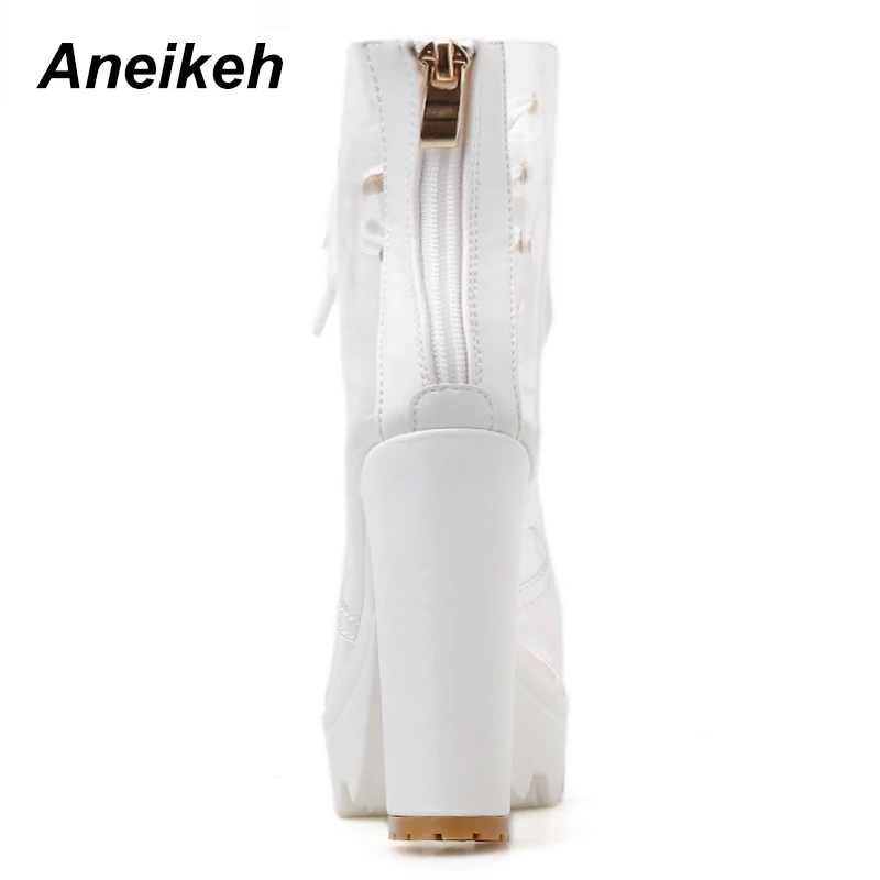 Aneikeh новые сексуальные флуоресцентные зеленые босоножки на высоком каблуке