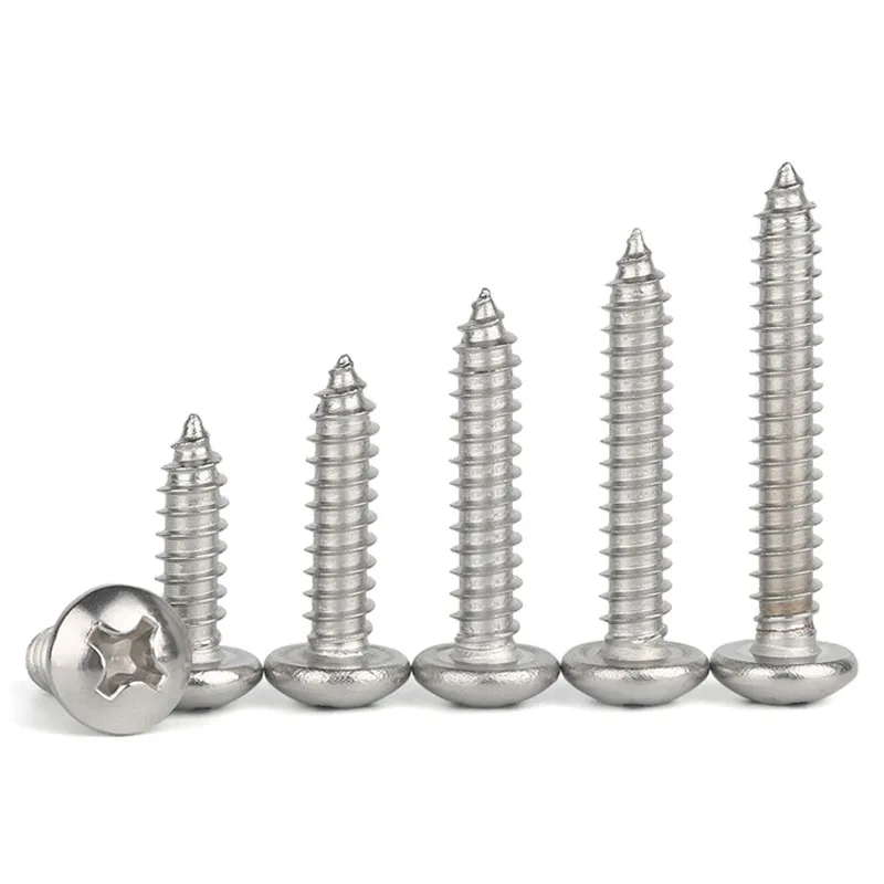 

304 Round Countersunk Pan Head Screw Stainless Steel Cross Self Tapping Screws Wood Metal Working Nails Wall Nai M5 M6l