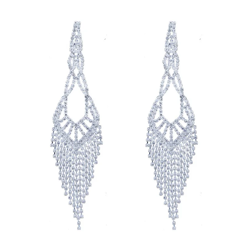 Chran роскошные сверкающие свадебные серьги со стразами для женщин модные Висячие