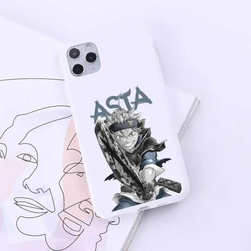 

Black Clover Japan anime Phone Case Candy Color for iPhone 6 7 8 11 12 s mini pro X XS XR MAX Plus