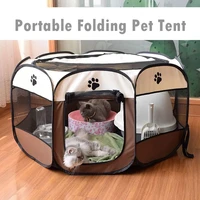 portable folding pet tent dog house octagonal cage pet indoor outdoor house pet delivery room puppy cats kennel easy operation