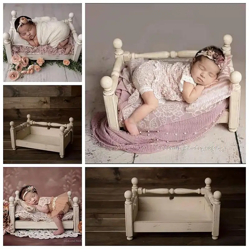 Coconut Newborn Photography Props small bed european-American wind one-month baby 100 days of filming props do old wind