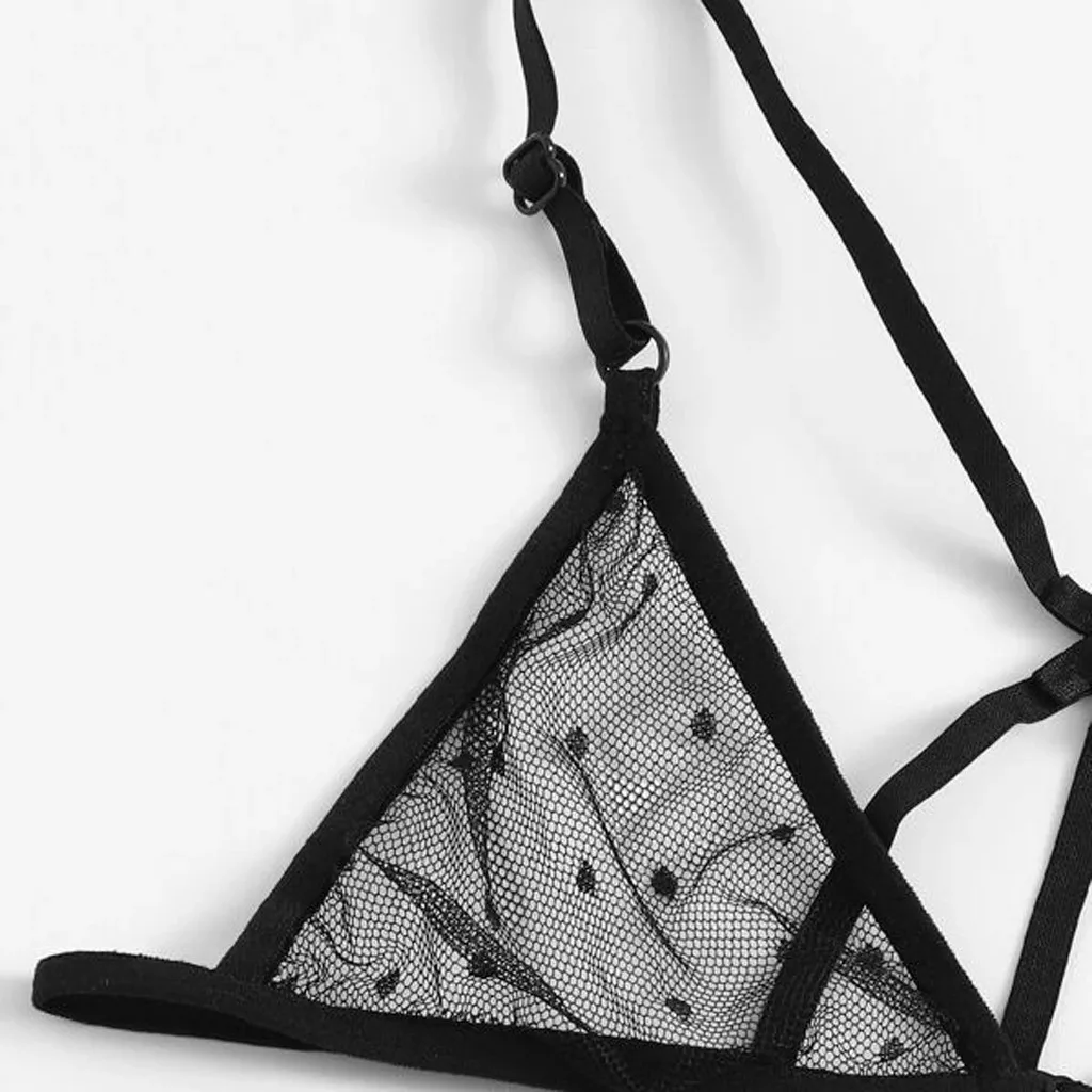 Комплект женского нижнего белья с прозрачным кружевным бюстгальтером бесшовные