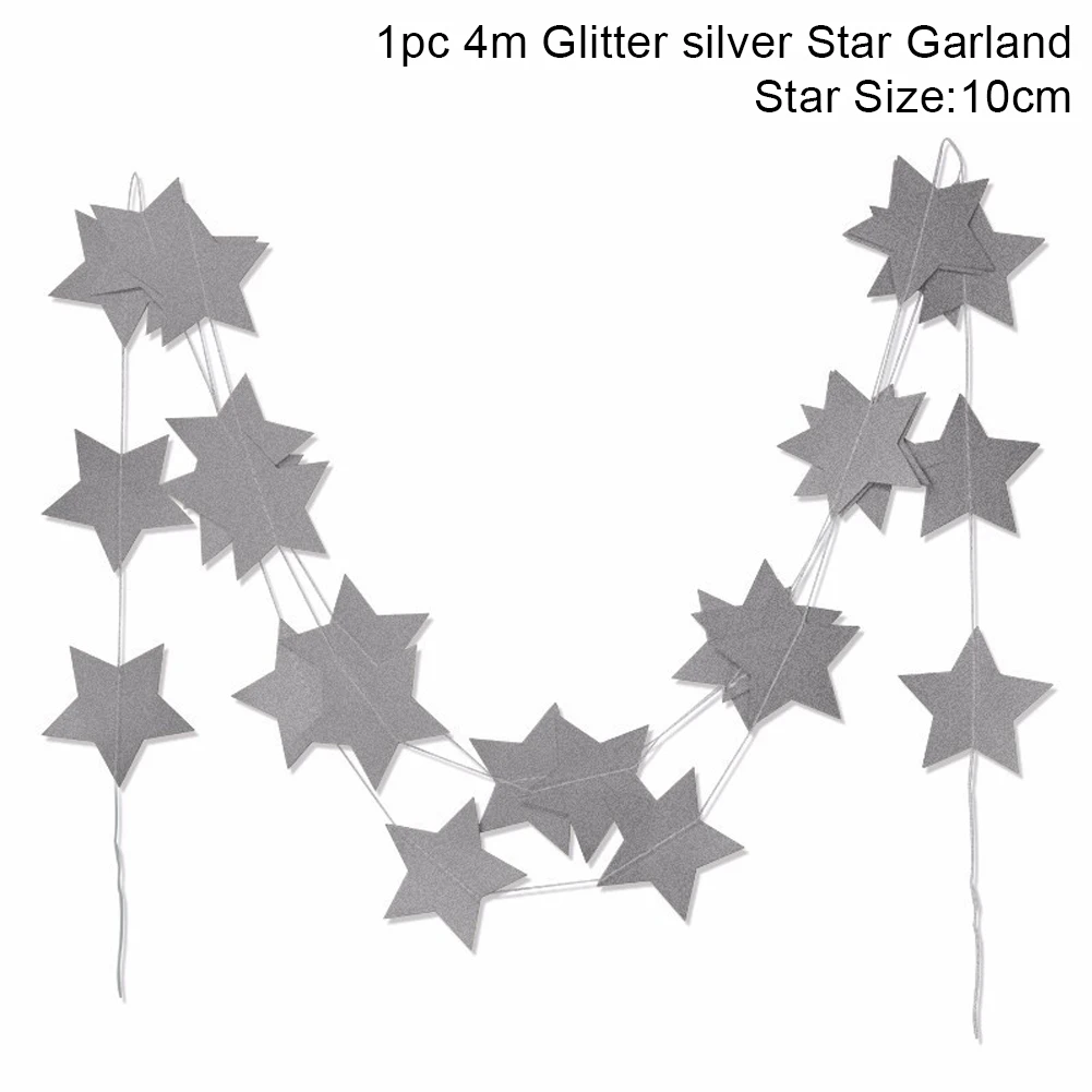 Glitter Silver 11 футов блестящая золотая белая розовая большая круглая гирлянда для свадебных мероприятий, вечеринок, дней рождения, украшения для детской комнаты - Цвет: Glitter Silver